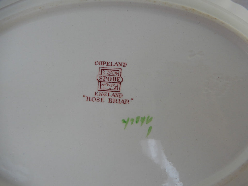 Vtg Copeland Spode "Rose Briar" Oval 10-1/4" Serving Bowl Made In England