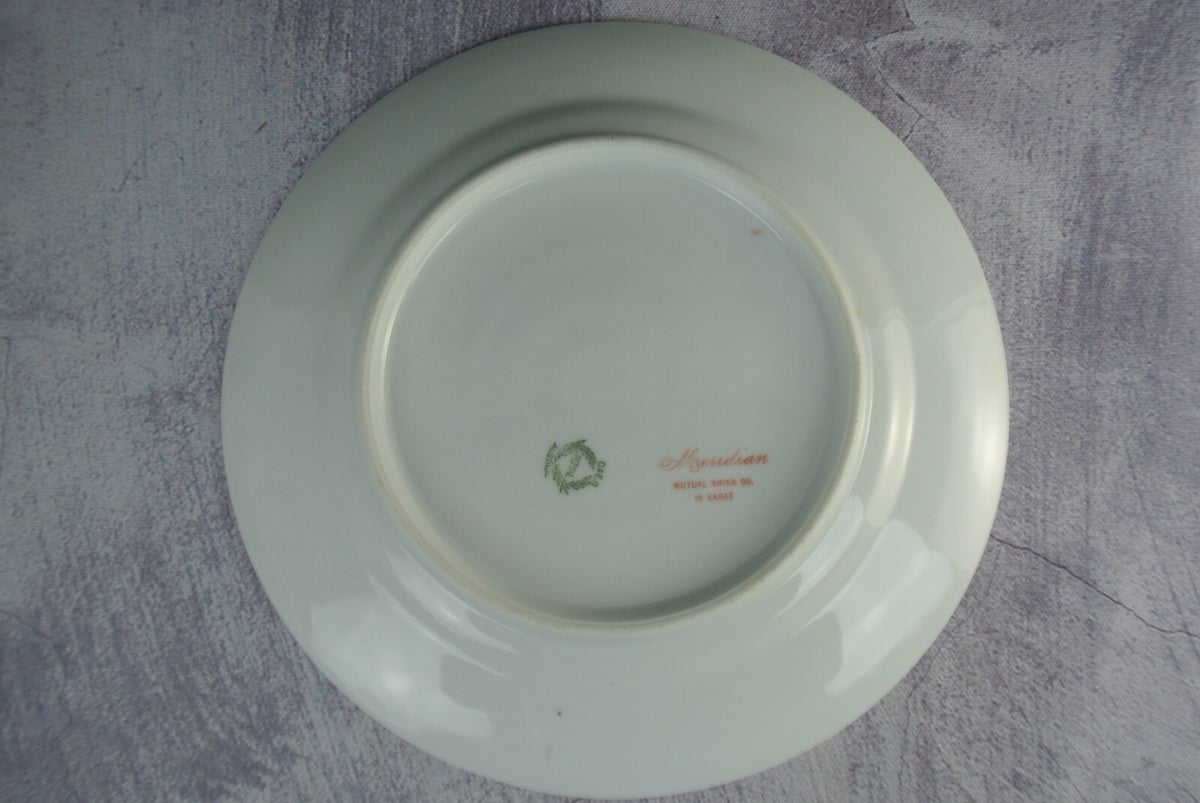 Vintage O&EG Royal Austria Meridian Gold Trim Luncheon Plates Set Of 5