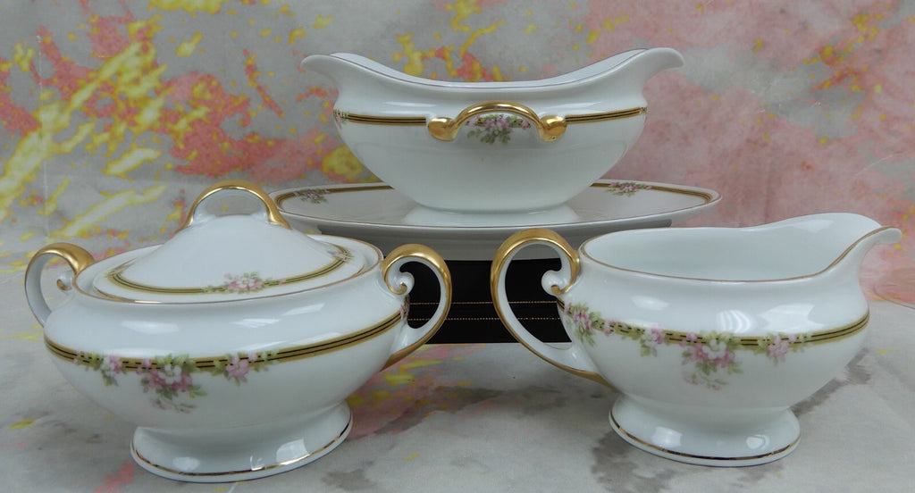 Vintage Tirschenreuth Bavaria Kingston Creamer,Sugar Bowl,Gravy Boat