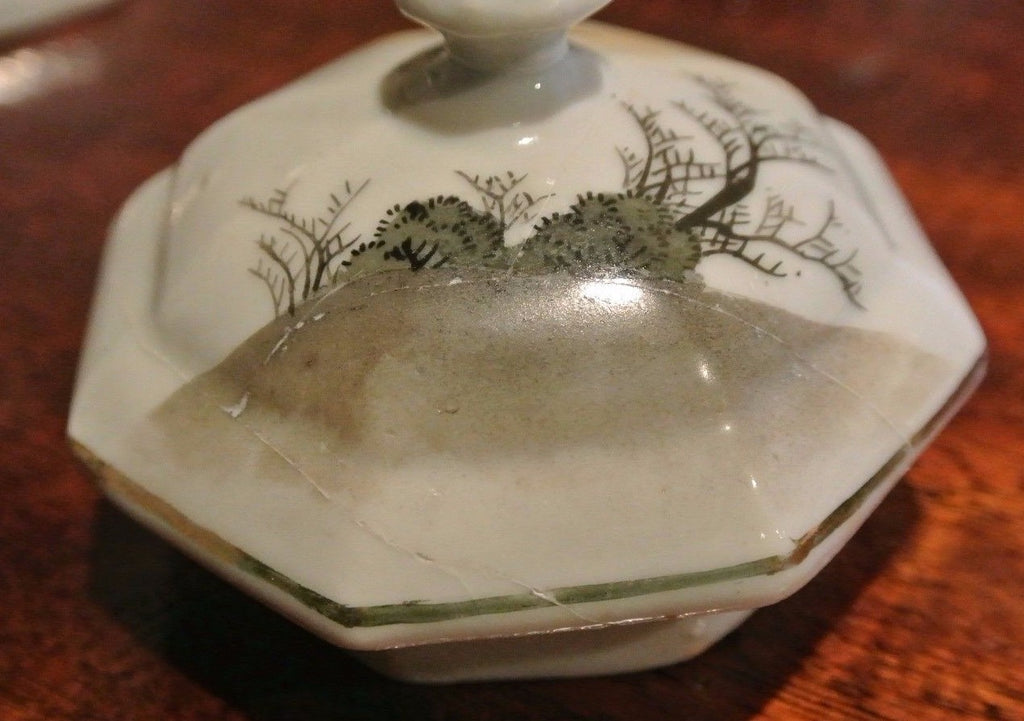 Vintage TE-OH China Tea/Coffee Pot w/ 5 Cups and Saucers Hand Painted Oriental