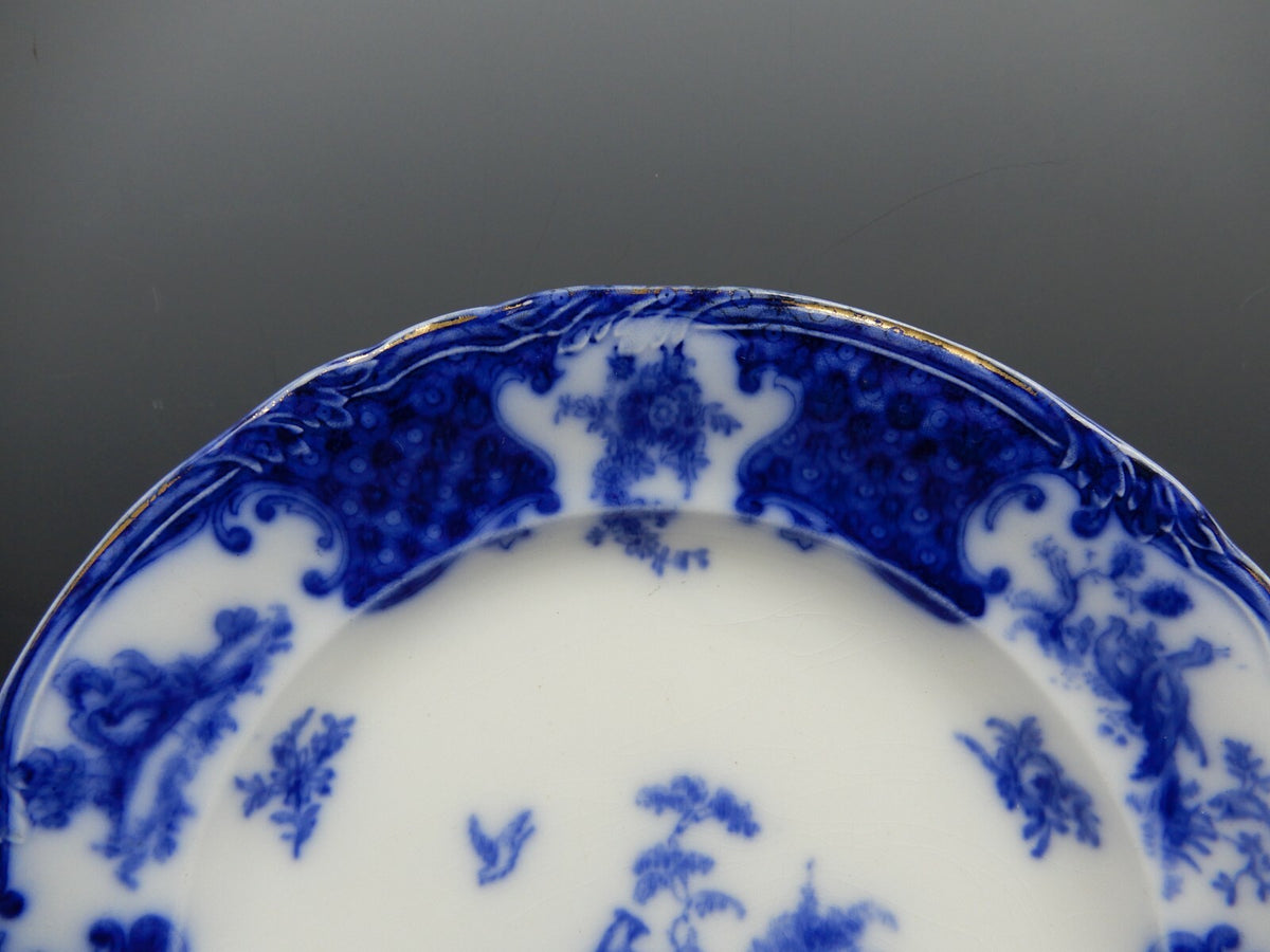 Antique 1903 Flow Blue by Thomas Furnival & Co. Pattern "Warwick" 9-1/2" Plate