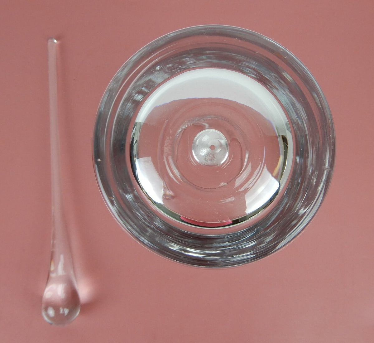 Vintage Cocktail Pitcher w/ Glass Stirrer Open Bubble in the Base 9-1/8"