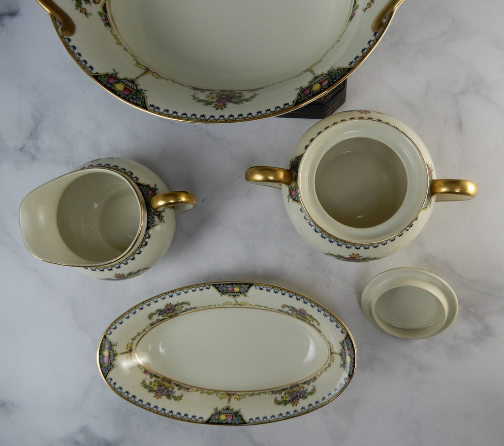 Vintage 1920 Noritake China Ivory "Colonade"  Four Piece Serveware Set
