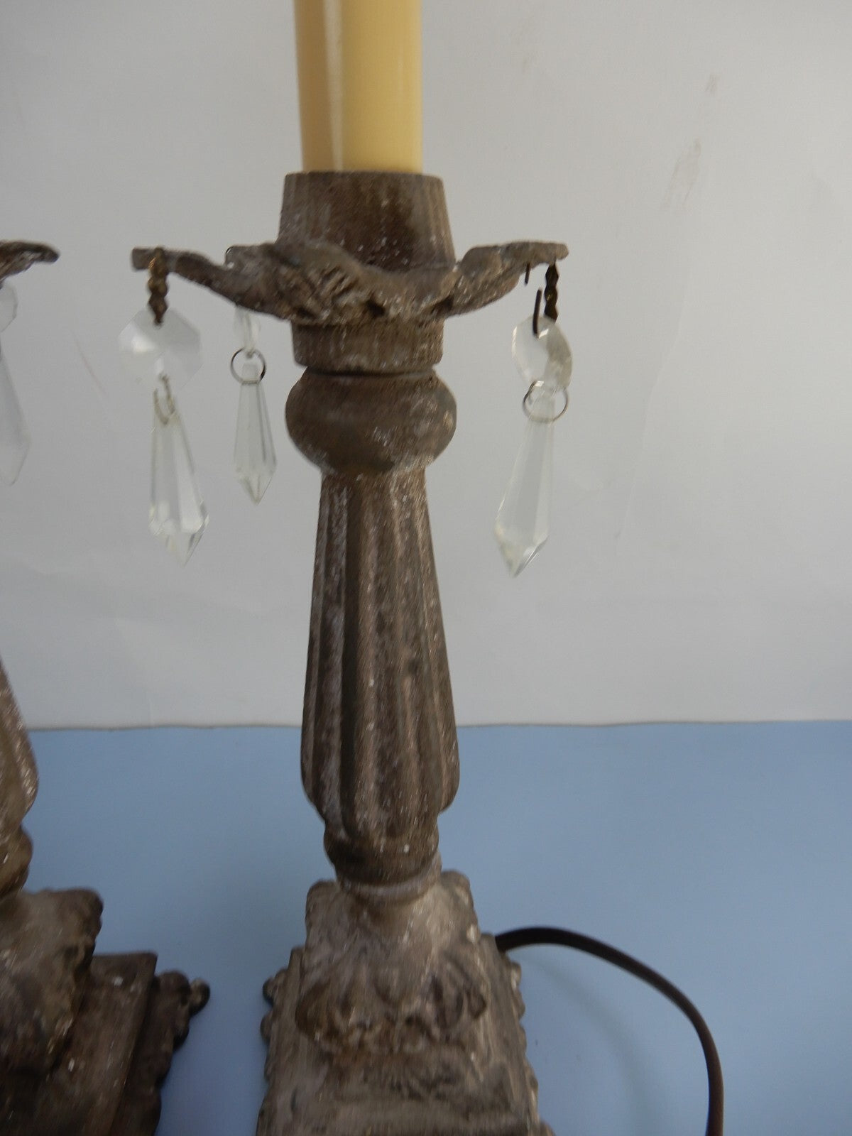 Pair of Vintage Style Cast Metal Table Lamps