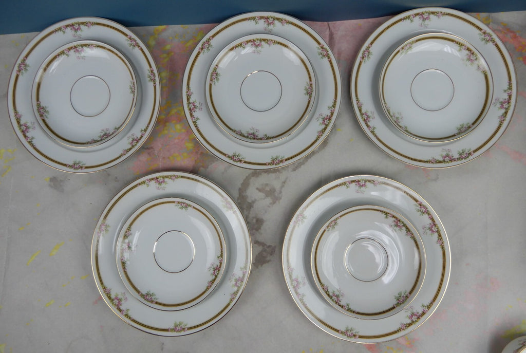 15 Piece Vintage Tirschenreuth Bavaria Kingston Cups,Saucers and Sandwich Plates