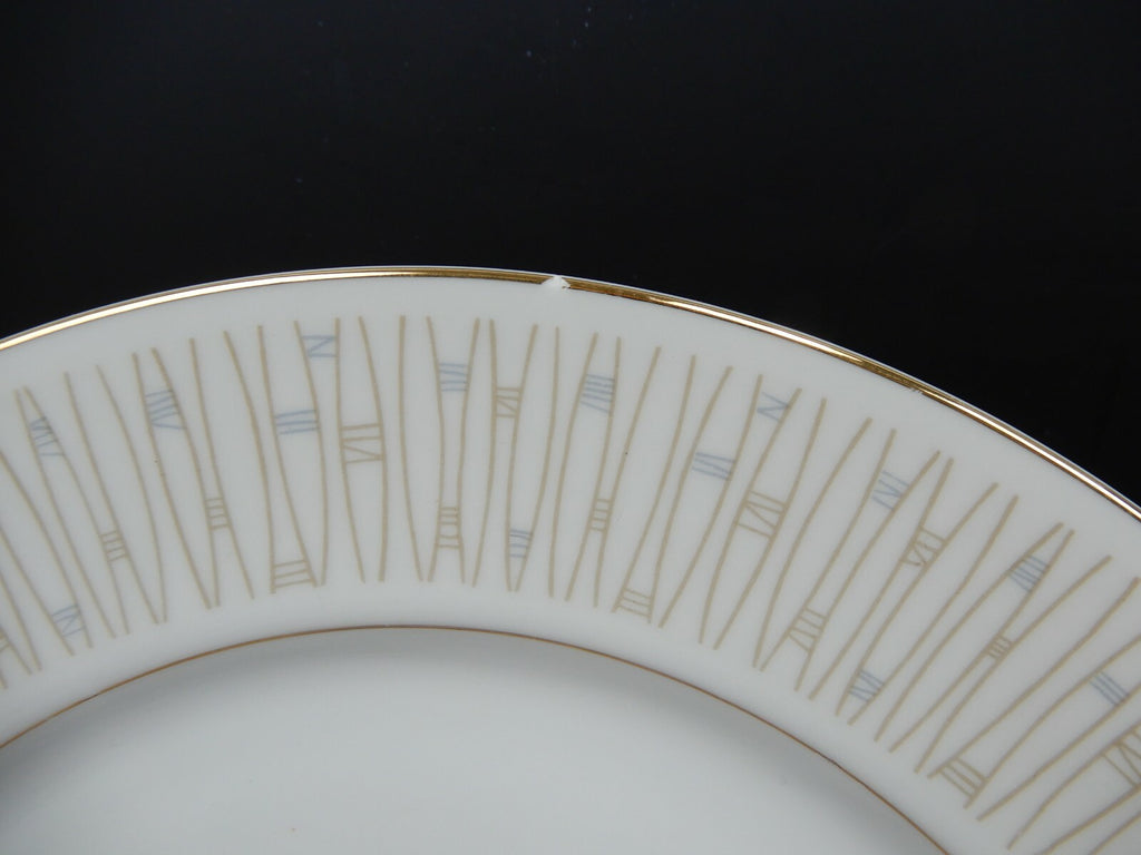 Mikado Malay Gold & Gray Pieces Two Dinner Plates,Two sets of Cups and Saucers
