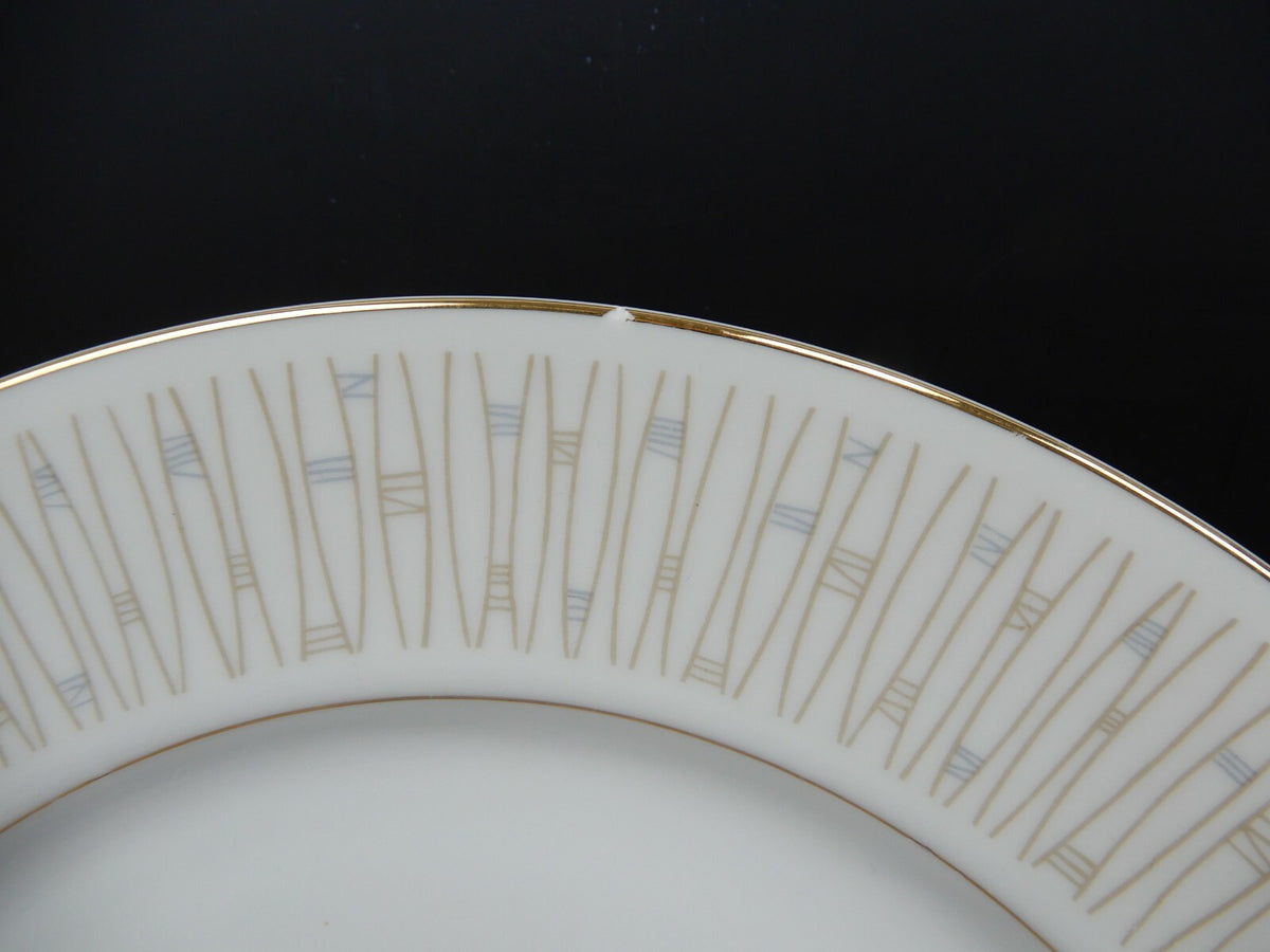 Mikado Malay Gold & Gray Pieces Two Dinner Plates,Two sets of Cups and Saucers