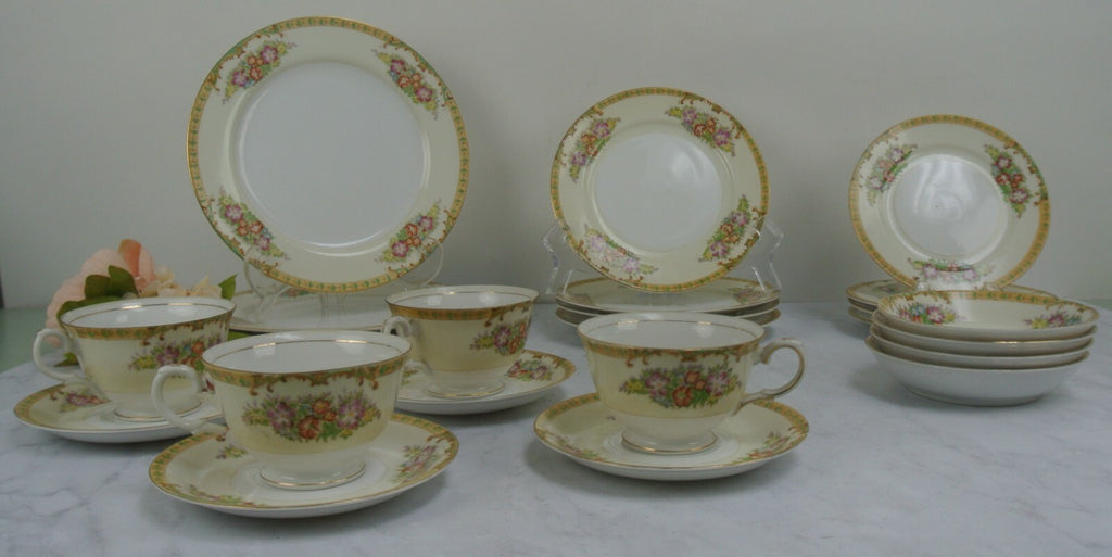 Lot of 23 Pieces of Vintage Diamond Made in Japan Hand Painted