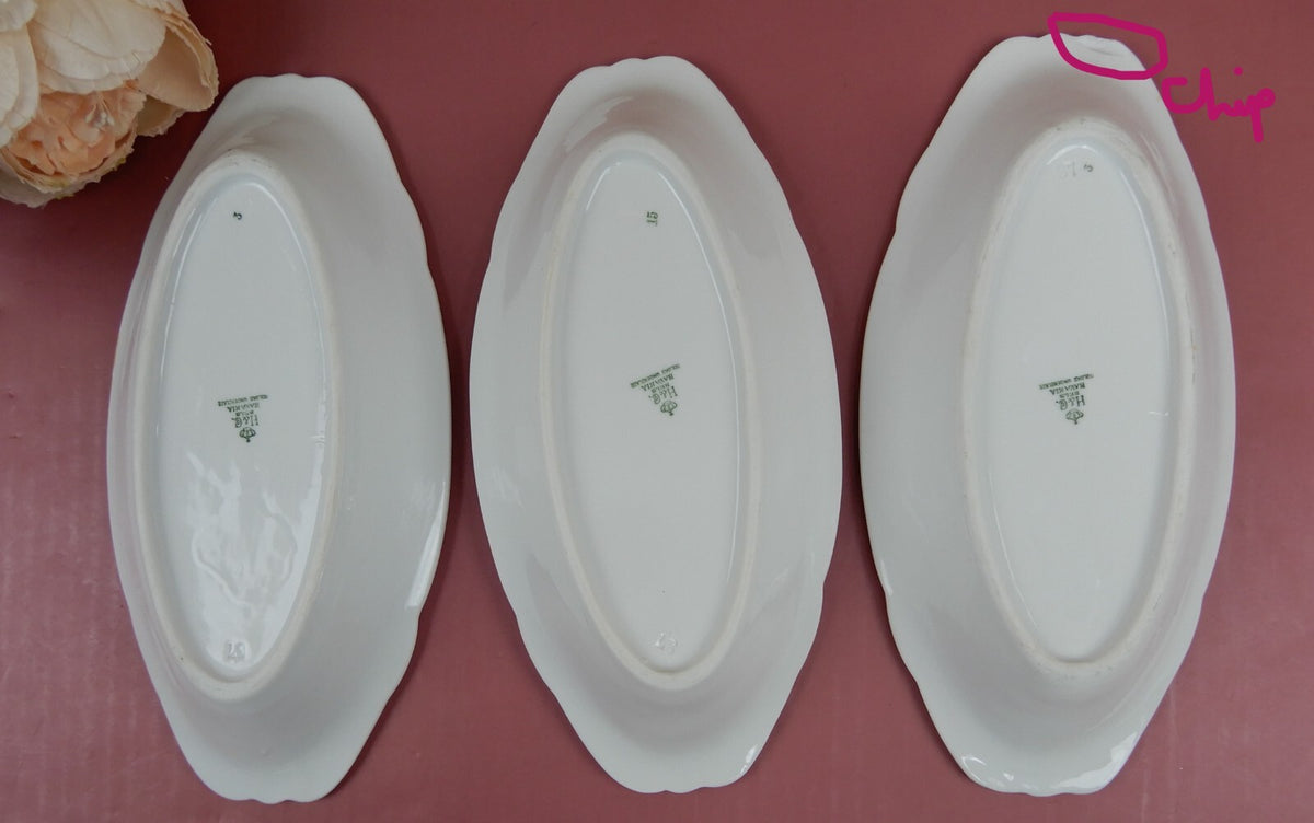 Set of 3 Heinrich H&C Selb Bavaria Ironstone Relish/Celery Dish