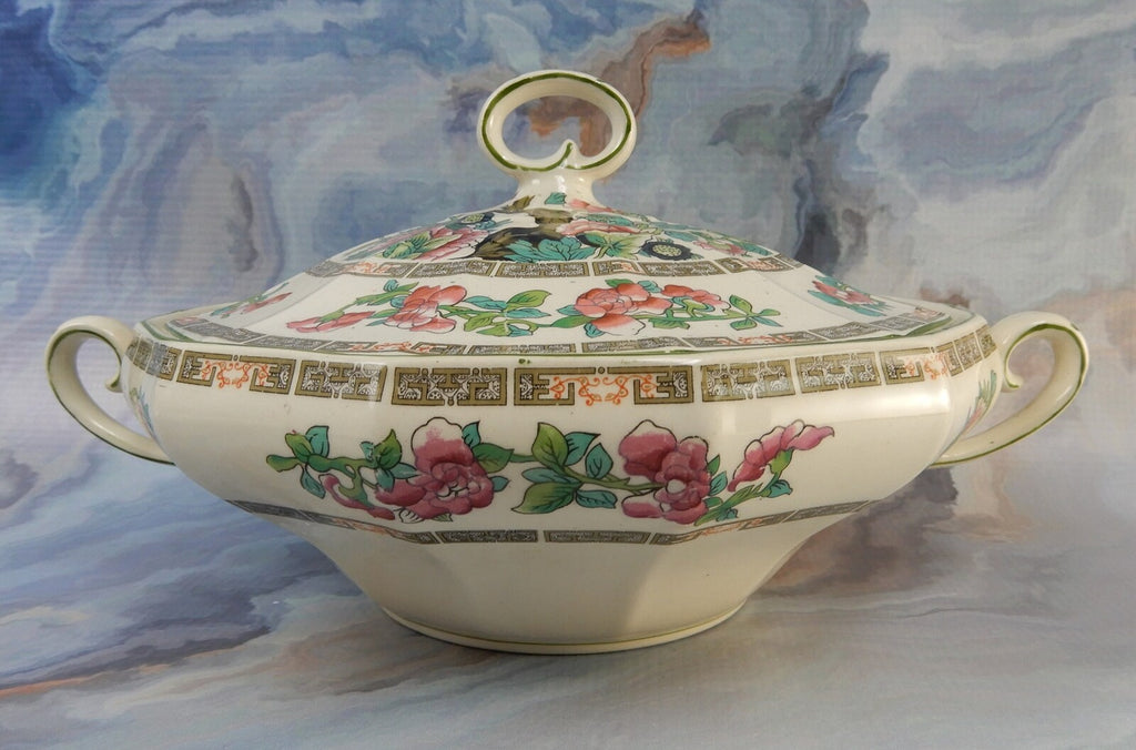 Vintage Myott ,son & Co.Round Covered 12 Sided Serving Bowl