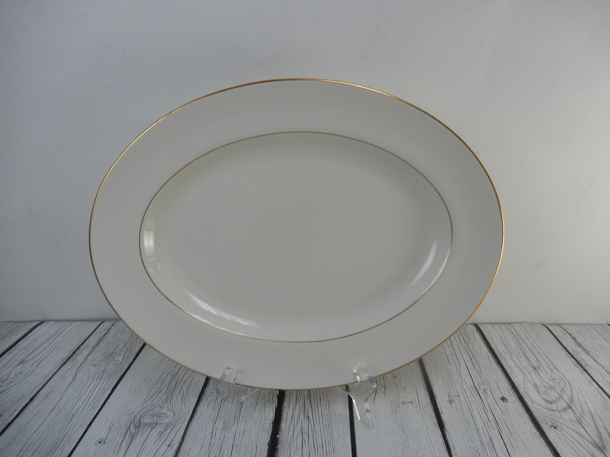 Vintage Pickard Gold Horizon~Set Of Platter,Oval Bowl,Gravy Boat  Made in U.S.A.