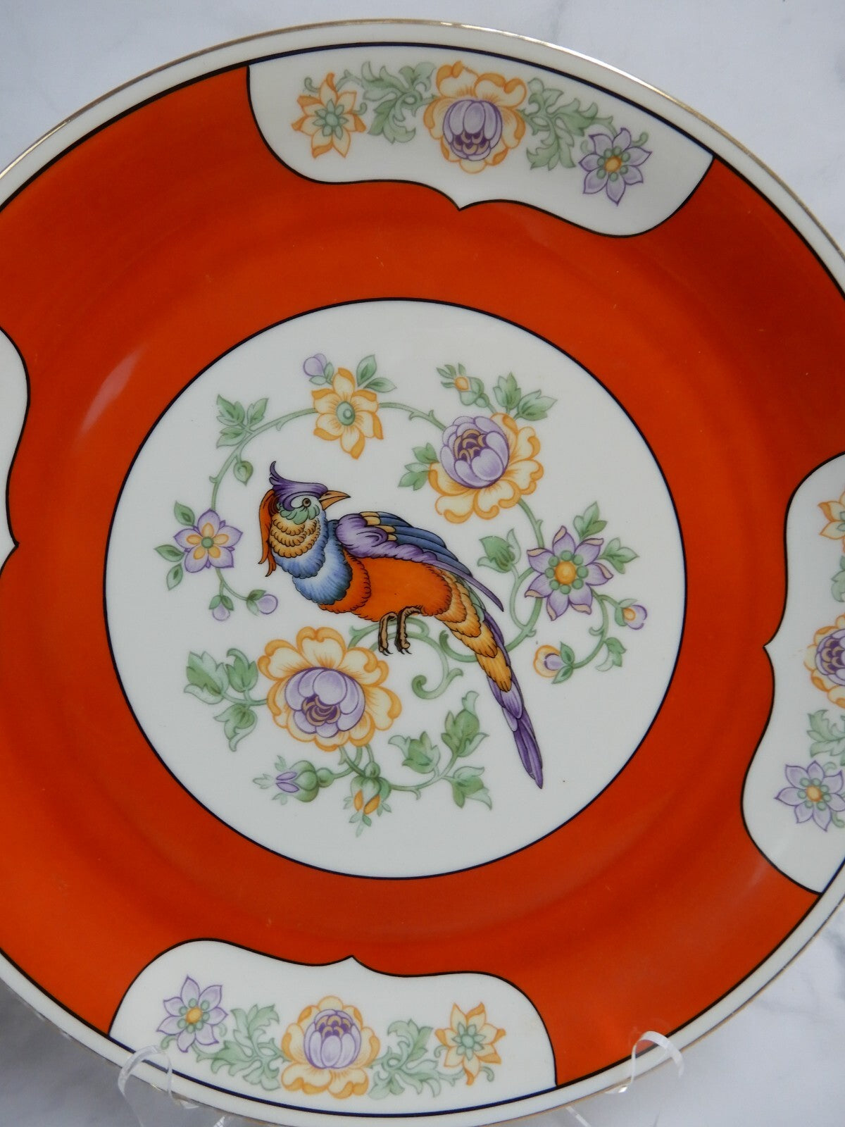 Vintage Zeh Scherzer Bavaria 1930 - 1945 Chinese Bird 12-1/8" Decorative Plate