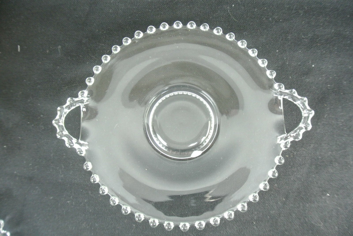 Set of Two Vintage Imperial Candlewick Glass Sandwich Trays with Handles