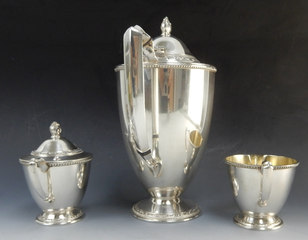 Oneida Community LTD.Lakewood Silverplate Coffee Pot ,Sugar Bowl and Creamer