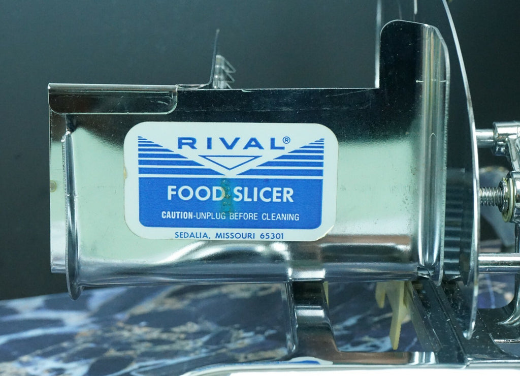 RIVAL Chrome Plated Electric Food Slicer Model 1101E-2 Missing a Non-Slip foot