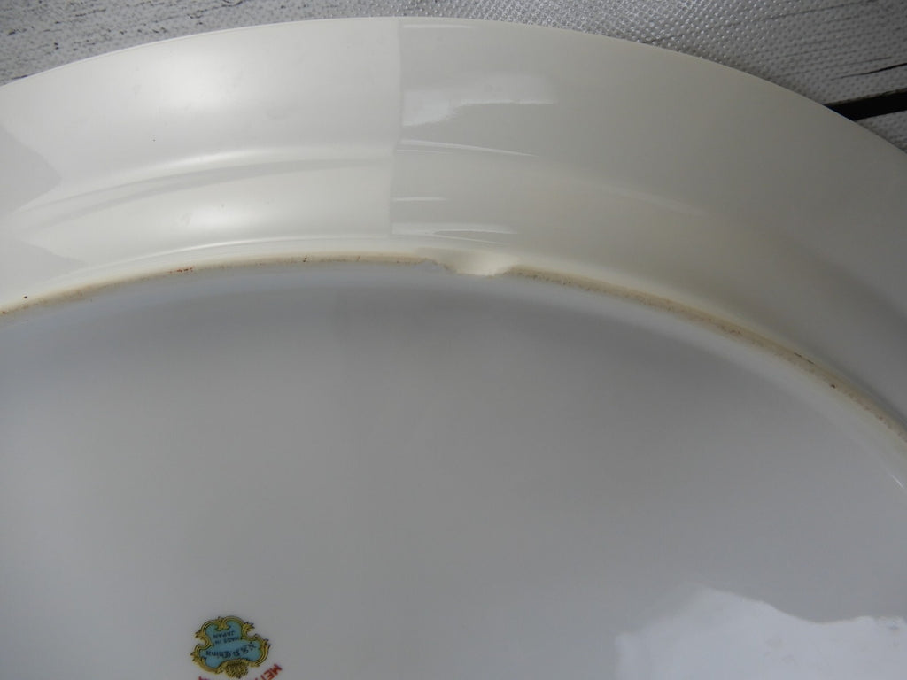 Set of 3 Pc. Meito China Floral Japan Platter,Serving Bowl,Gravy Bowl WITH CHIPS