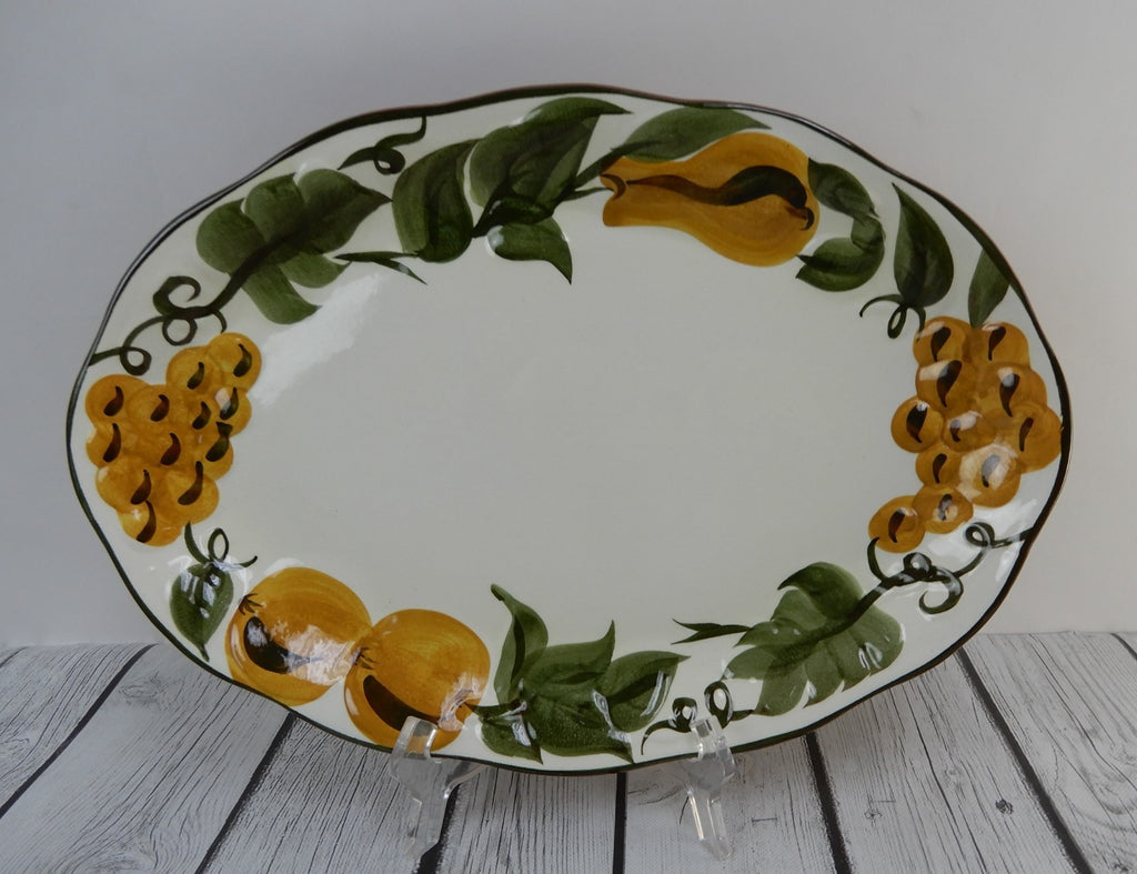 Platter, Bowl,Sugar & Creamer of Hand Painted STANGL "Sculptured Fruit" Pattern