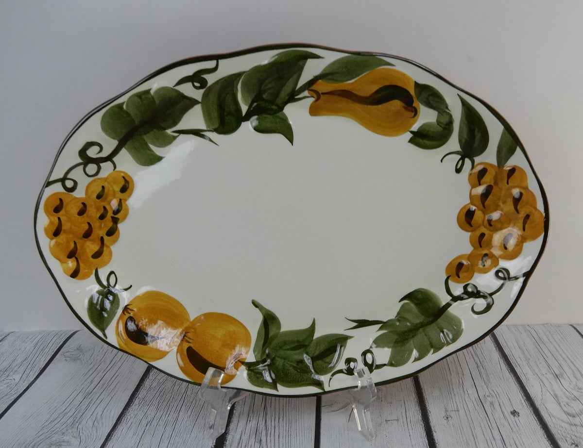 Platter, Bowl,Sugar & Creamer of Hand Painted STANGL "Sculptured Fruit" Pattern