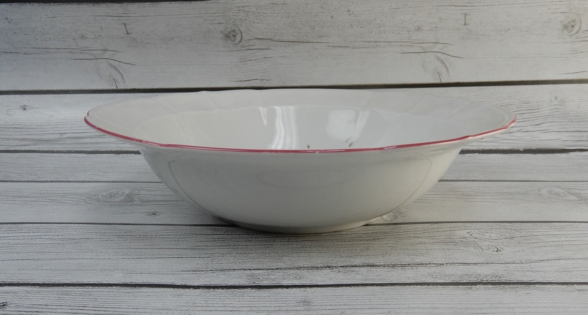 Vintage Schumann Arzberg Germany Bavaria Pink Floral Pink Rim Vegetable Bowl