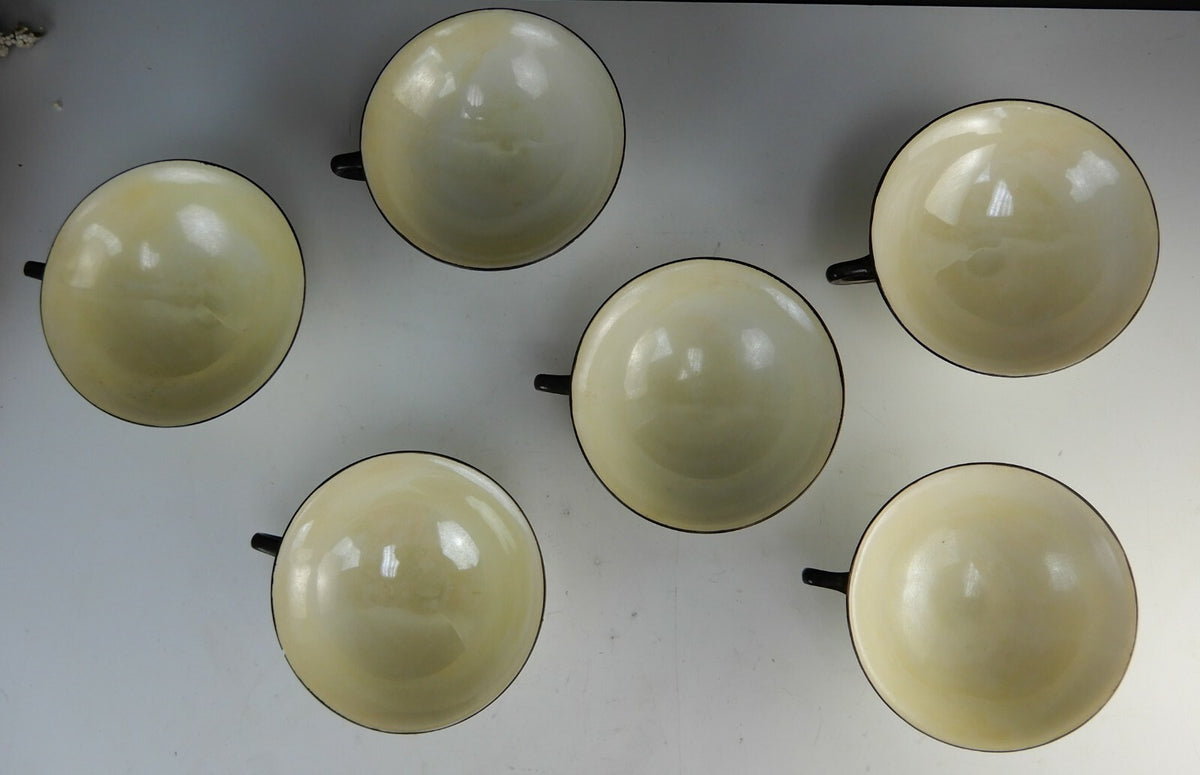 Set of 6 RS TILLOWITZ Silesia  Lusterware Yellow Cups with No Saucers