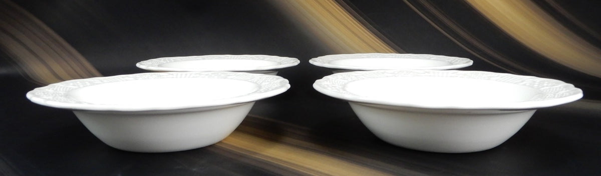 Four Canonsburg Pottery American Traditional Embossed Cereal Bowls