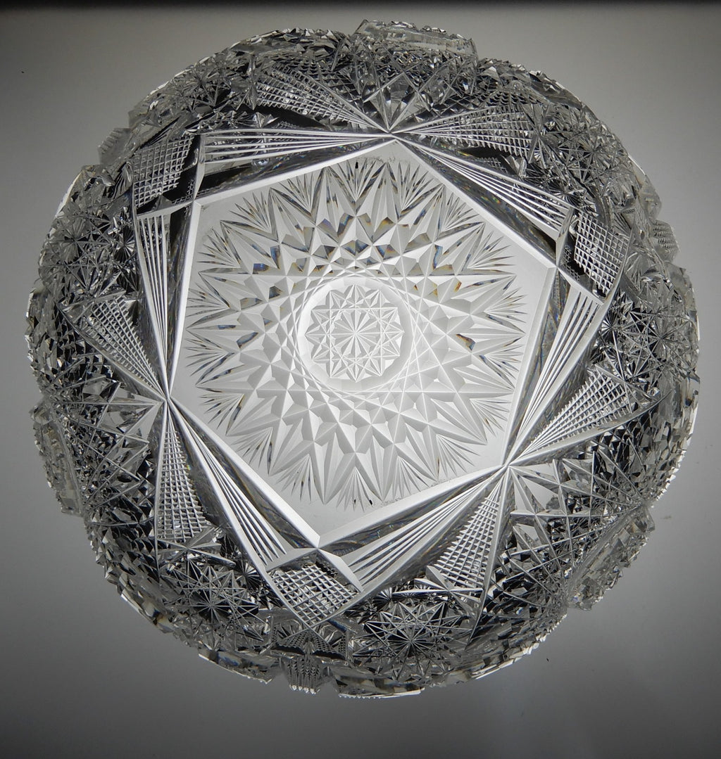 Antique American Brilliant ABP Heavy Crystal Cut Glass 7-1/2" Bowl