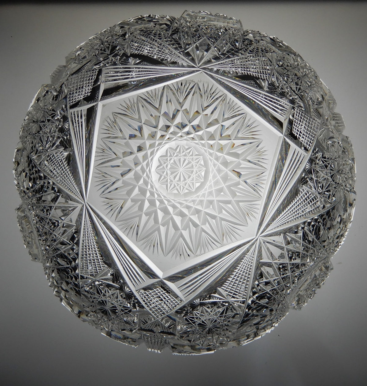 Antique American Brilliant ABP Heavy Crystal Cut Glass 7-1/2" Bowl
