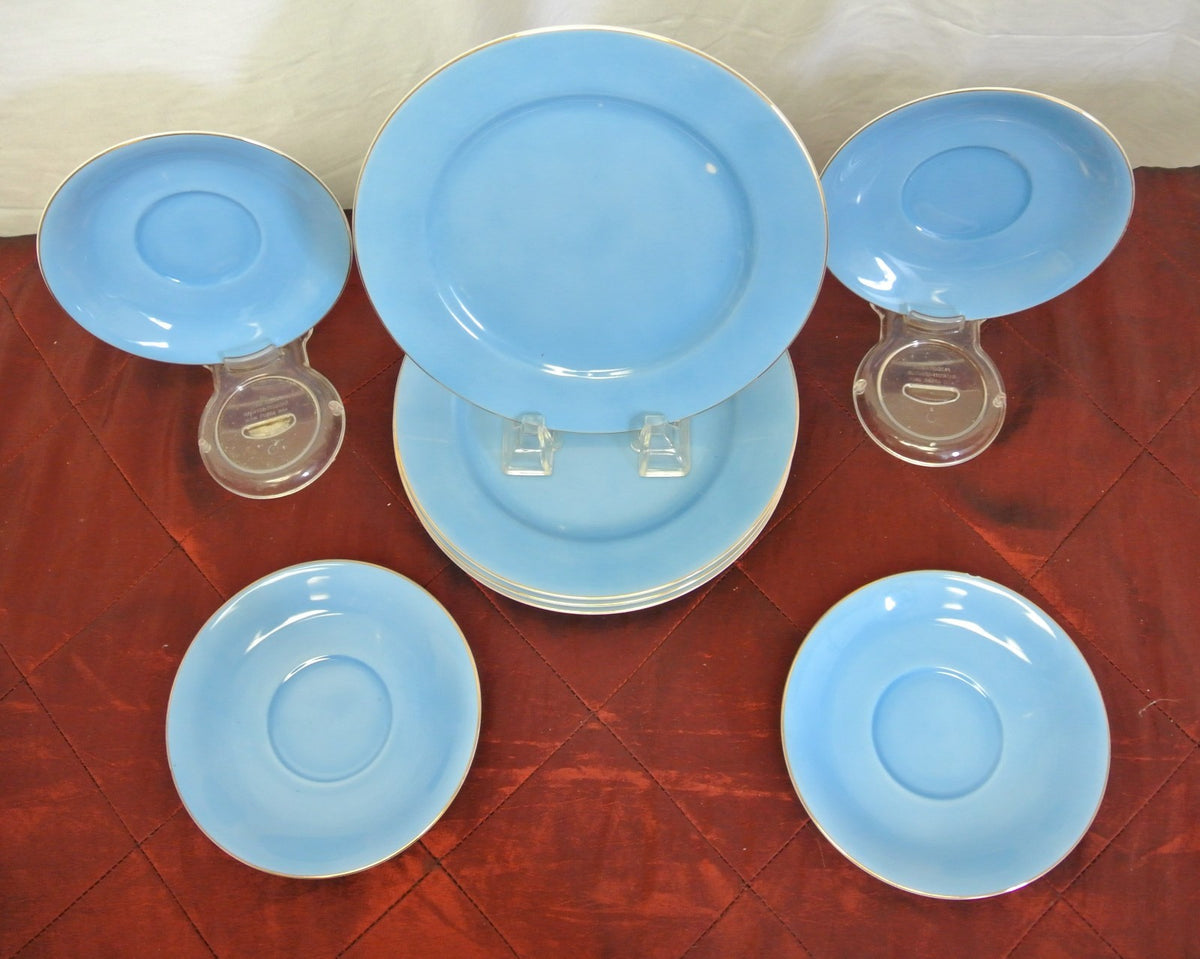 ~~`Set of 4 Noritake Blue Morimura China Cup and Saucer and Dessert Plate~~~B