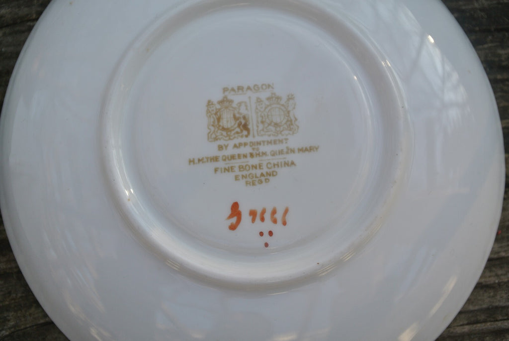 Paragon “ HM The Queen & HM Queen Mary”Light Green Floral Cup And Saucer England