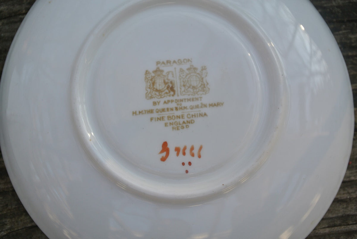 Paragon “ HM The Queen & HM Queen Mary”Light Green Floral Cup And Saucer England