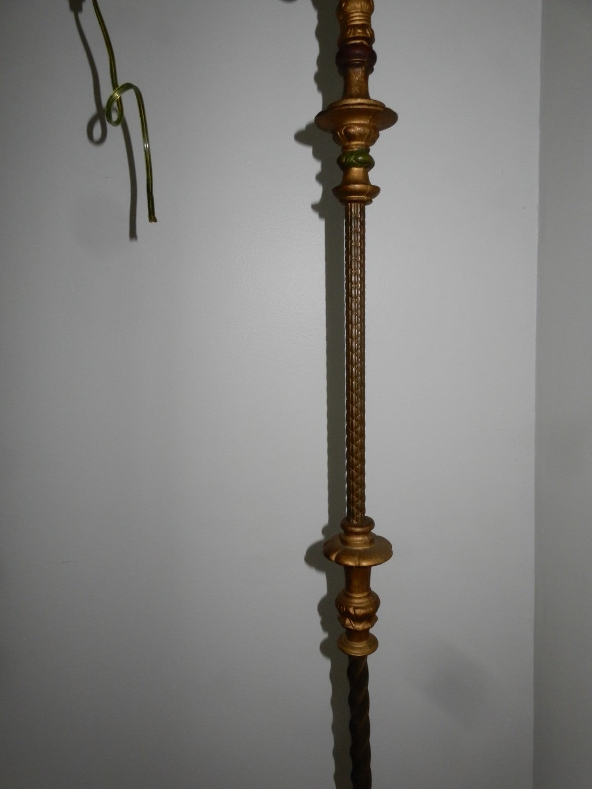 Antique Cast Iron Bridged Ornate Floor Lamp 61-1/4" Tall Needs Repair