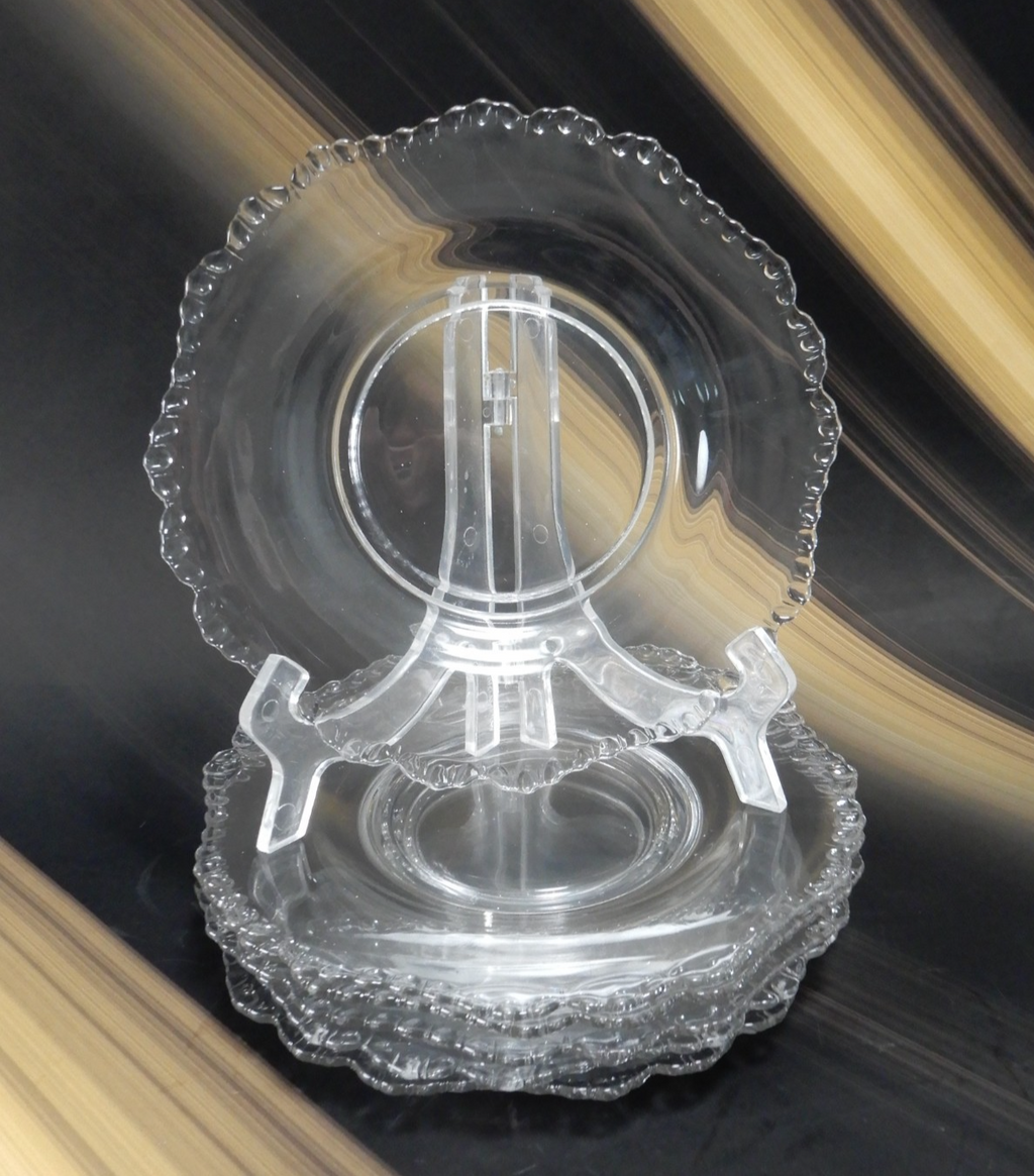 Set Of 6 Vintage Clear Cambridge Glass "GADROON" 8-1/2" Salad Plates
