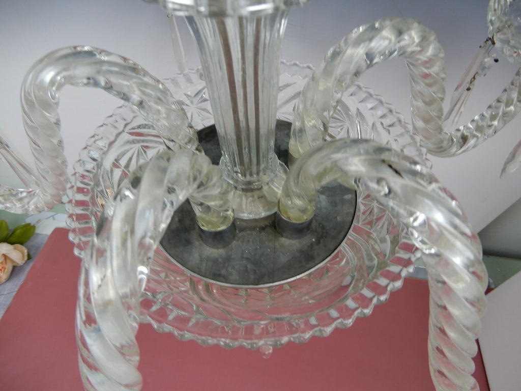 21" 5 Arm Light Light Crystal & Glass Chandelier
