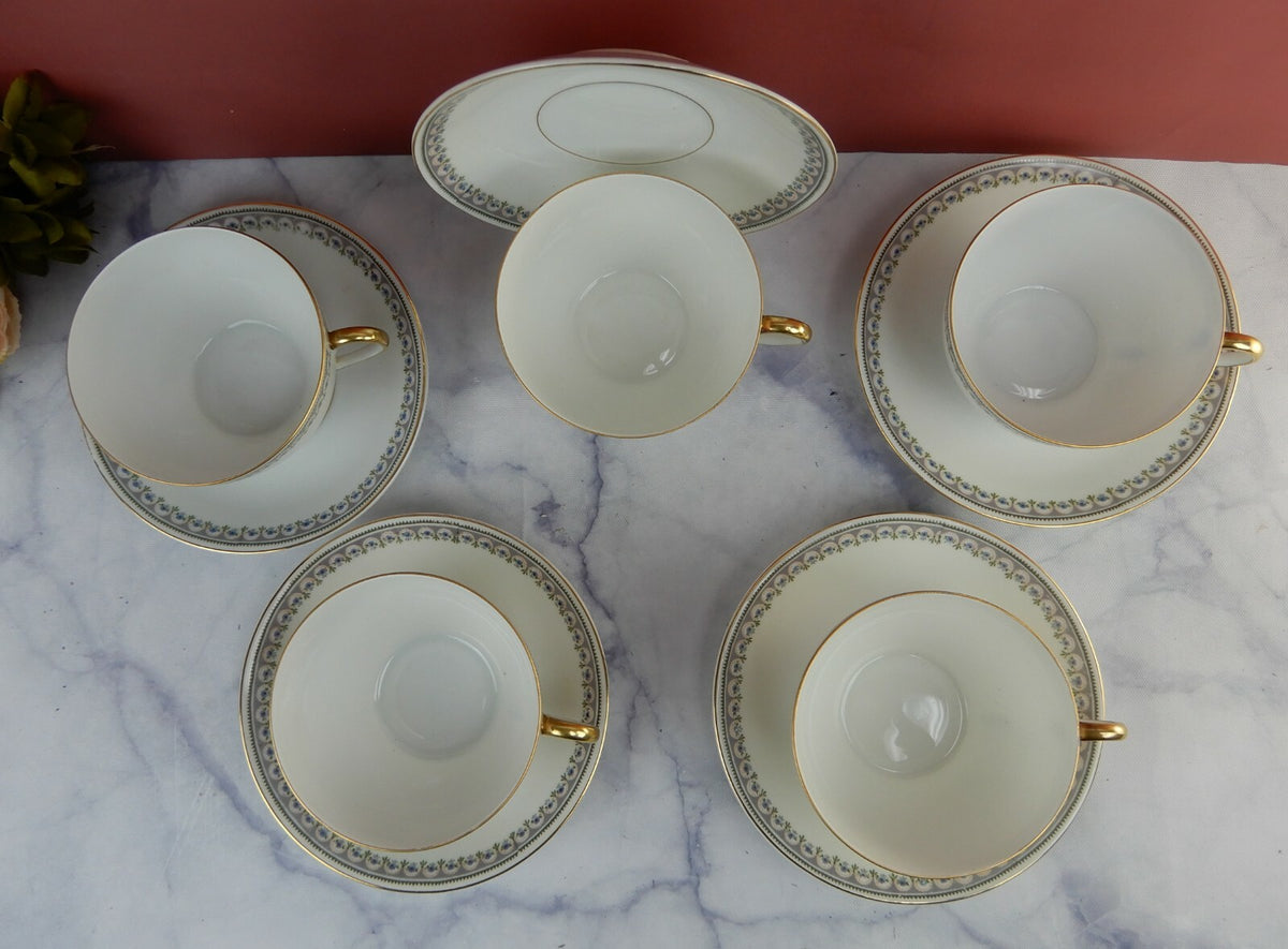 Vintage KPM Germany "The Emden" Porcelain Cups and Saucers