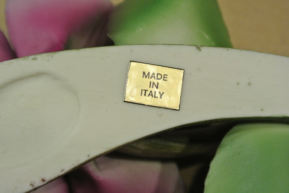 Vintage Ceramic Purple Rose made in Italy. Table Décor. Flower Figure