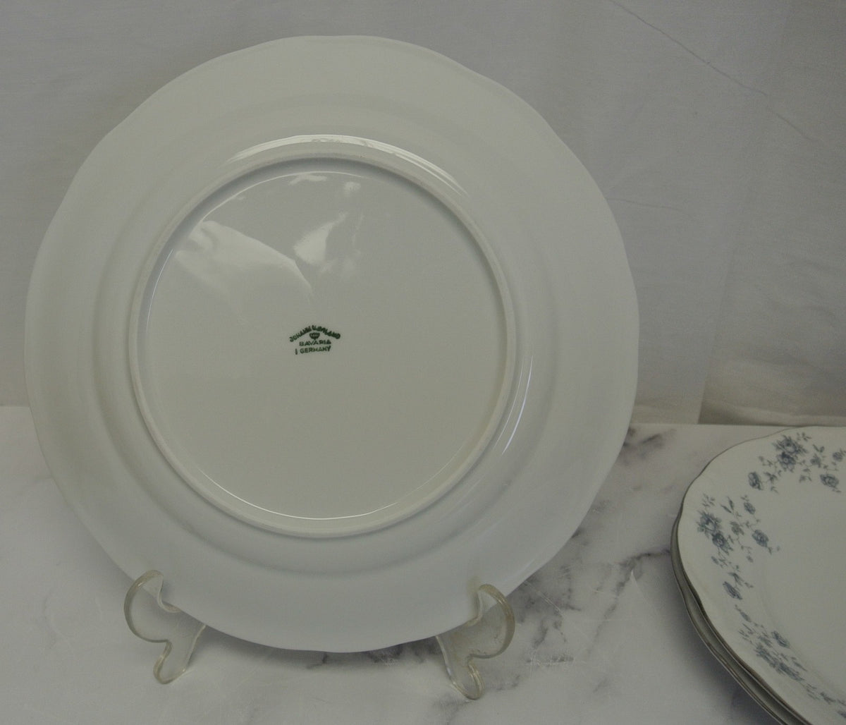 Set of 3 Johann Haviland Blue Garland Bavaria Germany Dinner Plates