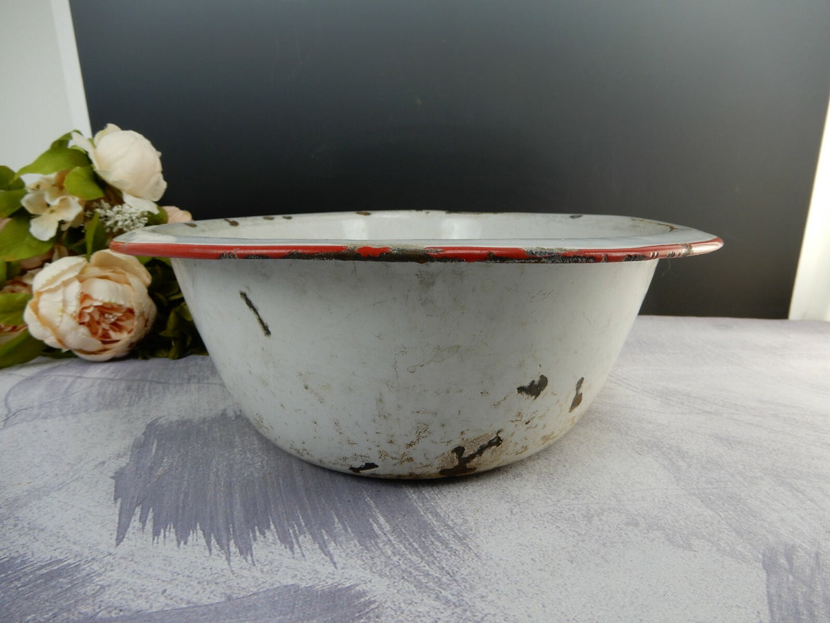 Enamelware Enamel Wash Basin Farmhouse Decor Flower Planter