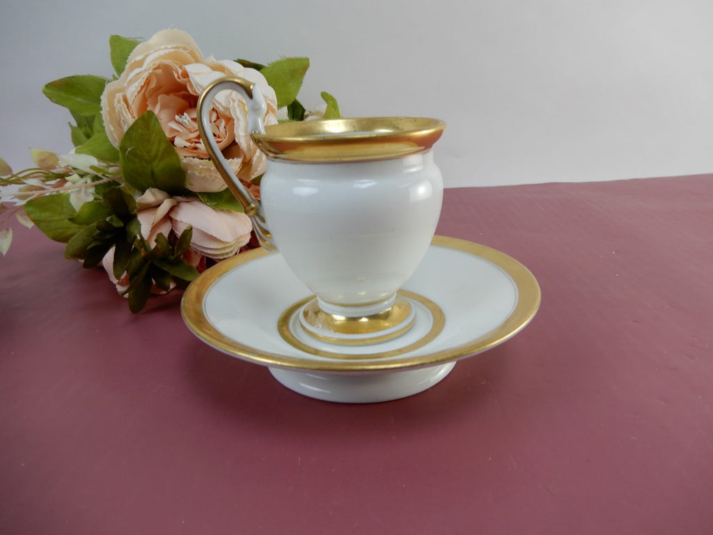 Vintage Old Paris Chocolate Cup & Saucer