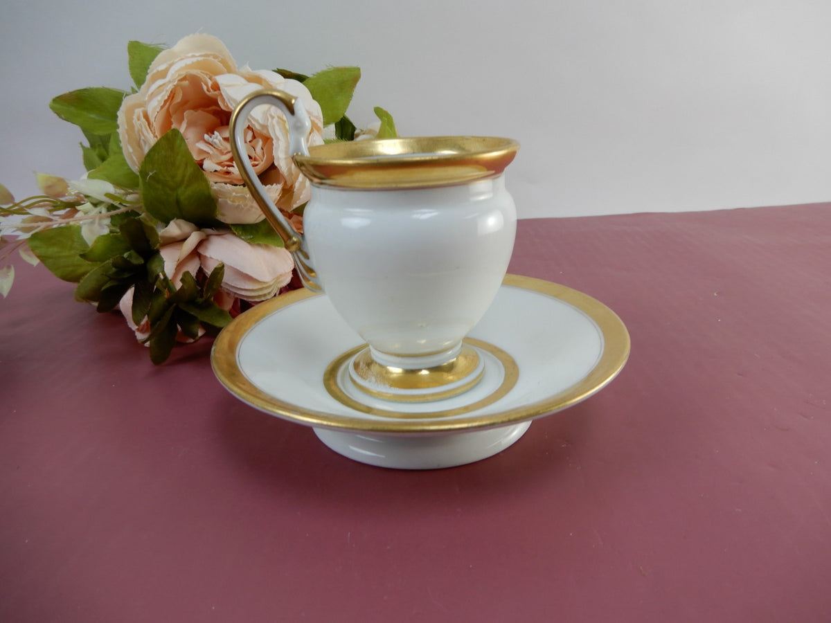 Vintage Old Paris Chocolate Cup & Saucer