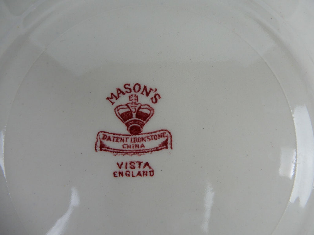 3 Mason's England Vista Red " 2 Luncheon Plate 1 Salad Plate " Made in England