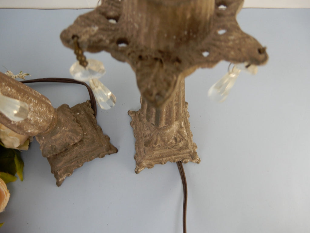 Pair of Vintage Style Cast Metal Table Lamps