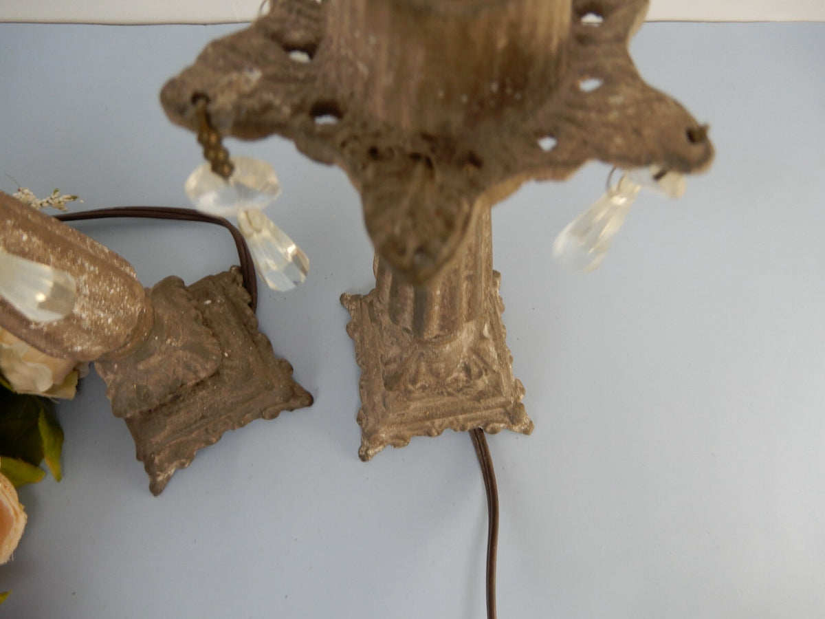Pair of Vintage Style Cast Metal Table Lamps