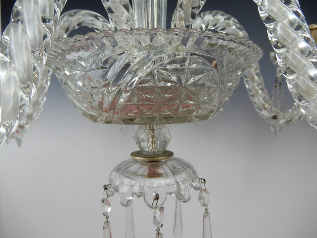 21" 5 Arm Light Light Crystal & Glass Chandelier