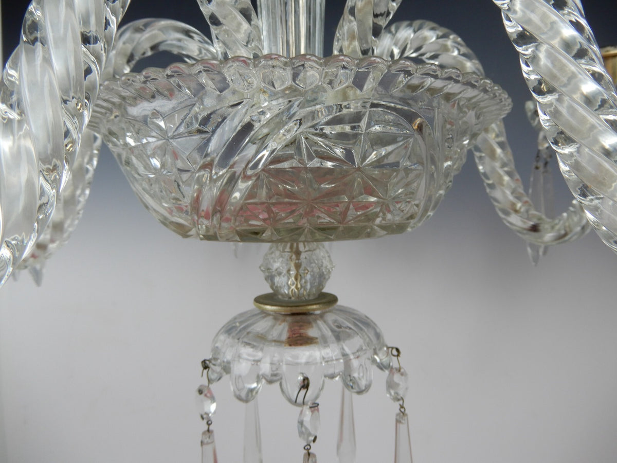 21" 5 Arm Light Light Crystal & Glass Chandelier
