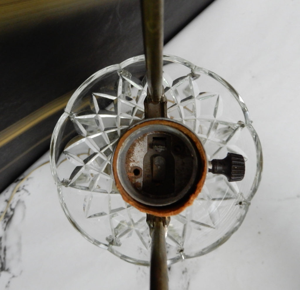 Vintage Lamp Clear Glass with Prisms Boudoir Table Mantle Lamp