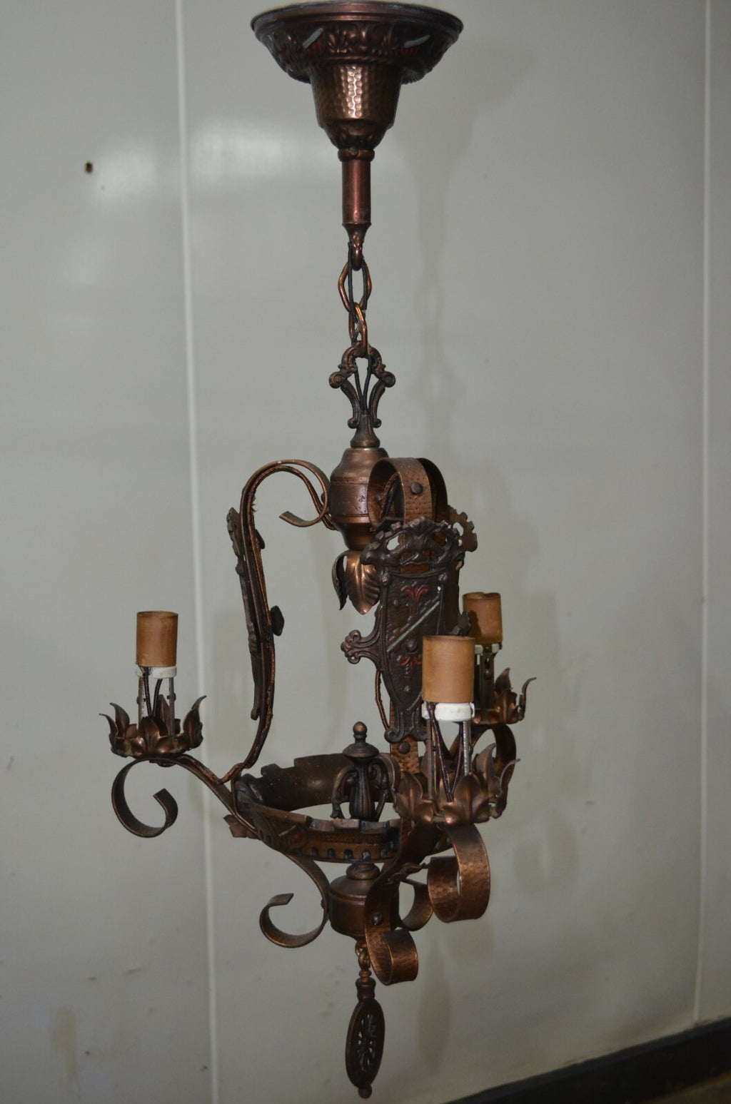 Medieval Gothic Wrought Iron Hanging Light Lamp Chandelier For Repair "5"