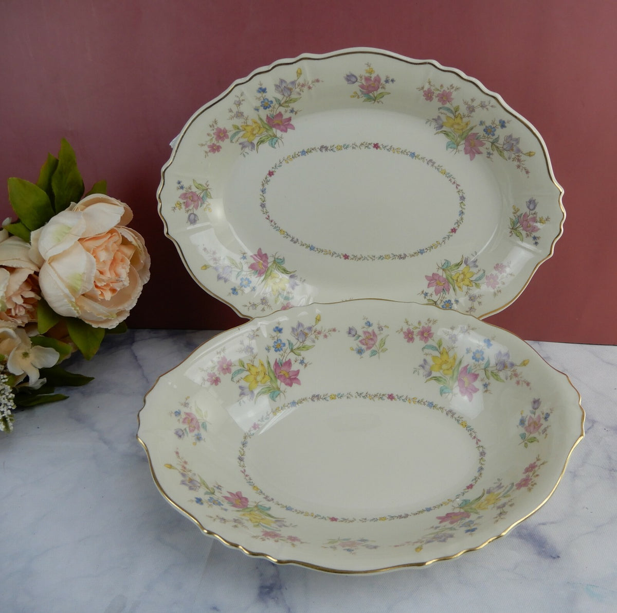 Set of Oval Bowl and 12" Platter  Syracuse Briarcliff China Federal Shape