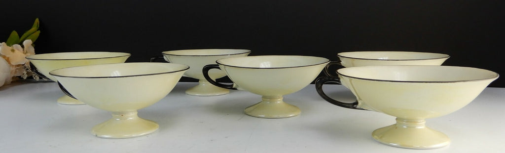Set of 6 RS TILLOWITZ Silesia  Lusterware Yellow Cups with No Saucers