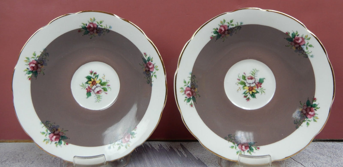 Set of Two Vintage Royal Sutherland Fine Bone China Cup and Saucer Set England