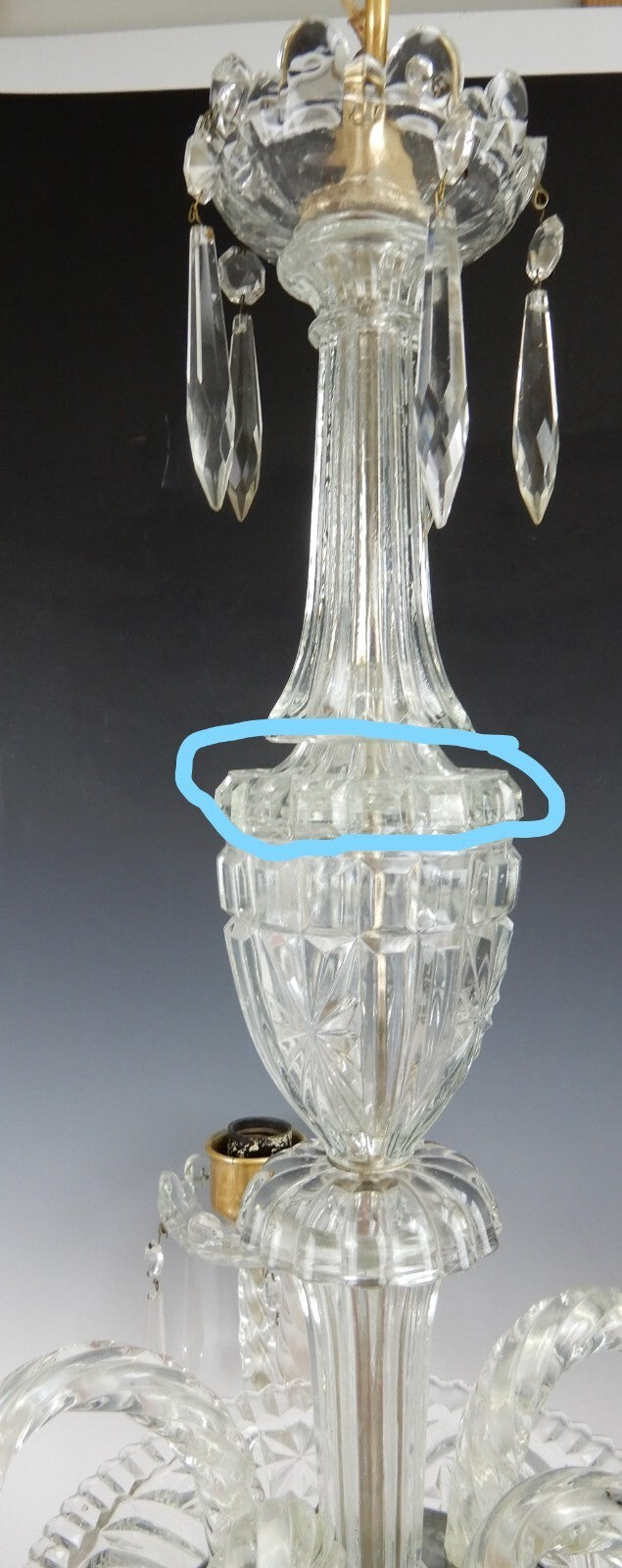 21" 5 Arm Light Light Crystal & Glass Chandelier